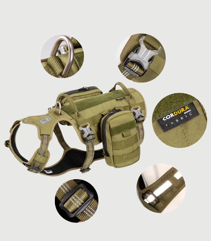 Harnais Chien Militaire avec Poches Intégrées