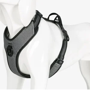 Harnais anti traction chien réfléchissant nuit - NOIR, M