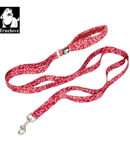 Laisse pour chien florale néoprène double contrôle