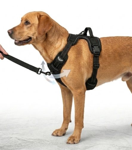 harnais-anti-traction-chien-reflechissant-equiper